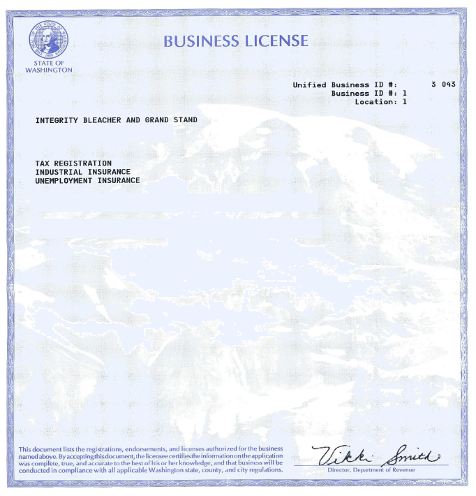 state of wa business license lookup